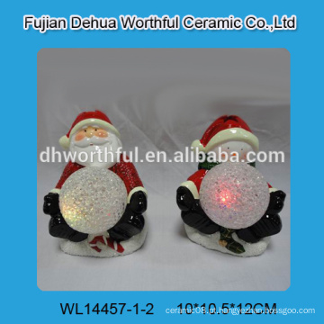 2016 natal presente cerâmico natal ornamentos com led